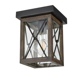 CONTY FAIR luminaire extérieur noir et effet bois | Luminaire Plus.ca