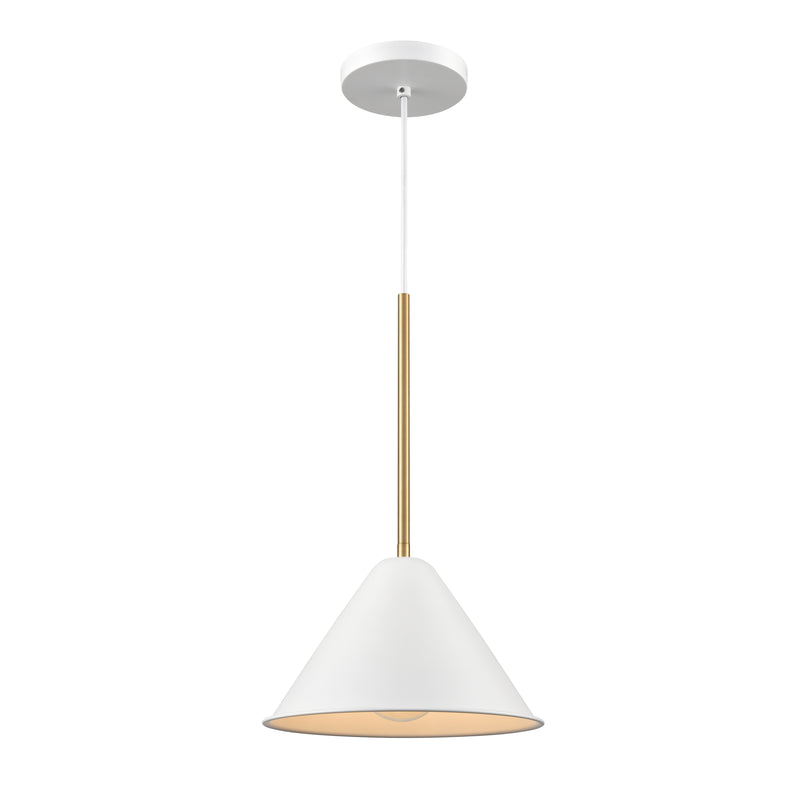 LILY luminaire suspendu blanc et doré DVP46110MW+BR | Luminaire Plus.ca