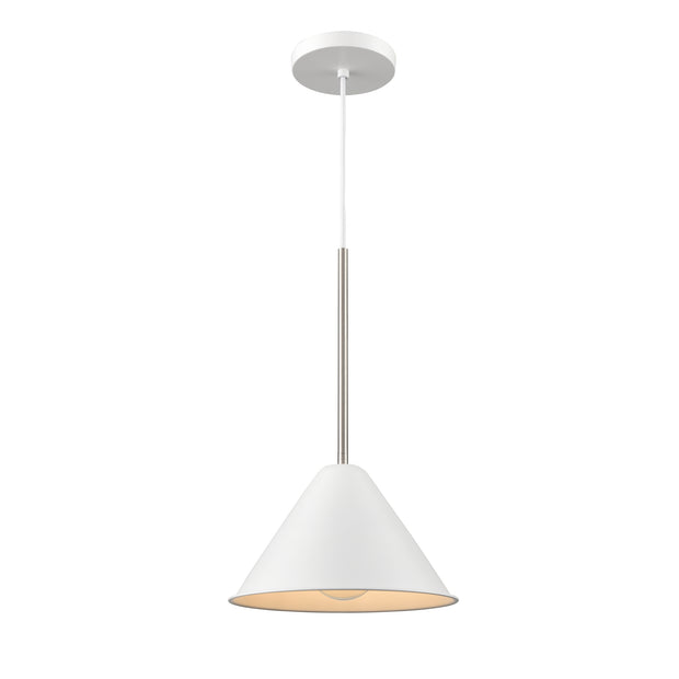 LILY luminaire suspendu blanc et chrome DVP46110MW+SN | Luminaire Plus.ca