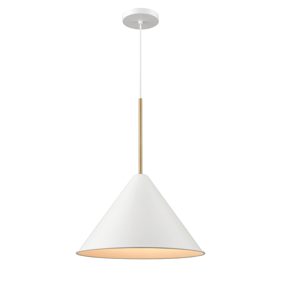 LILY luminaire suspendu blanc et doré DVP46120MW+BR | Luminaire Plus.ca