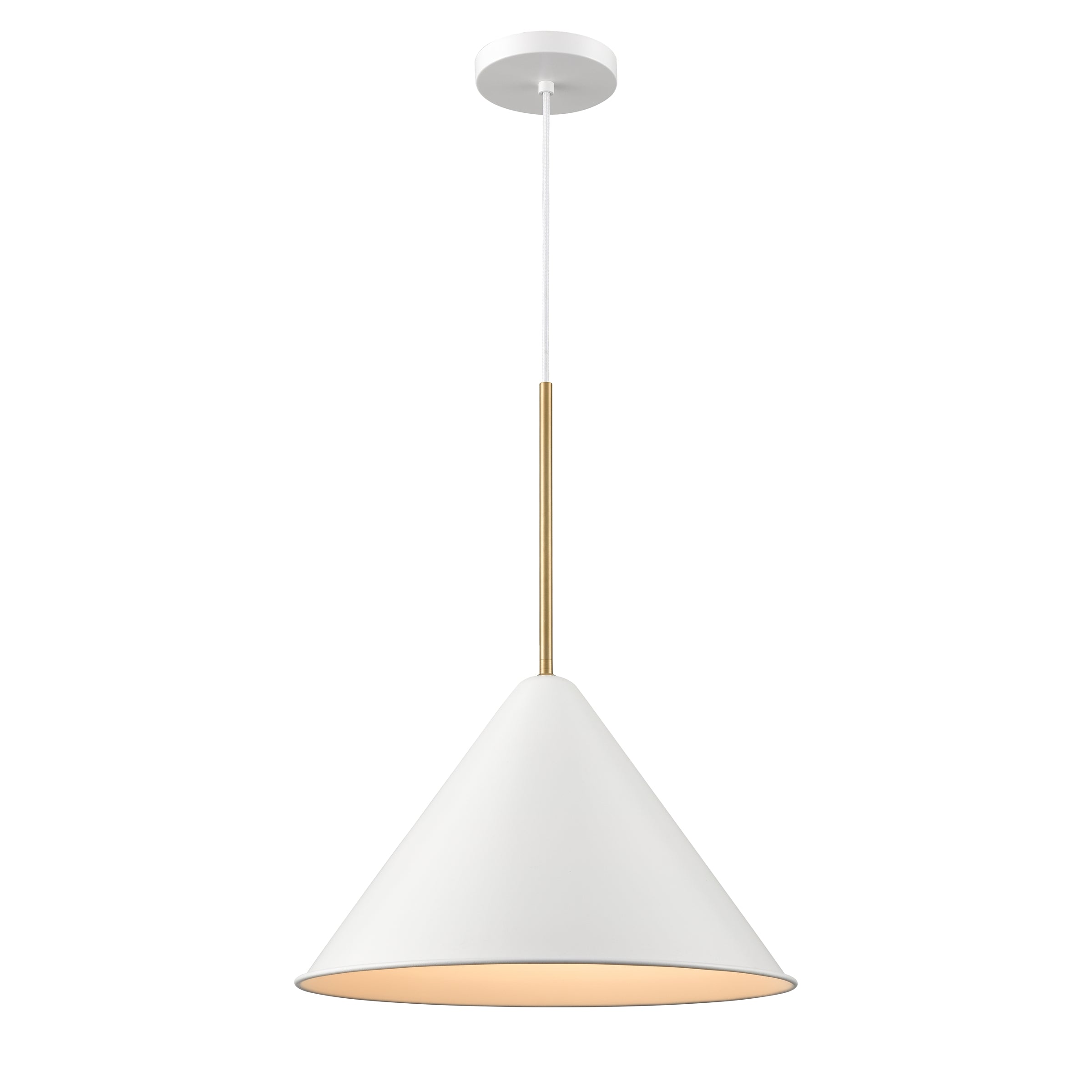 LILY luminaire suspendu blanc et doré DVP46120MW+BR | Luminaire Plus.ca