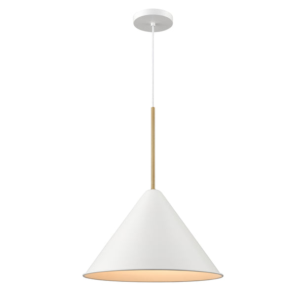 LILY luminaire suspendu blanc et doré DVP46120MW+BR | Luminaire Plus.ca