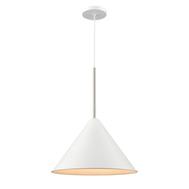 LILY luminaire suspendu blanc et chrome DVP46120MW+SN | Luminaire Plus.ca
