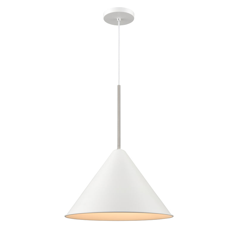 LILY luminaire suspendu blanc et chrome DVP46120MW+SN
