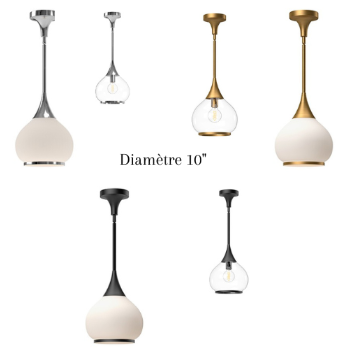 HAZEL luminaire suspendu diamètre 10" PD524110 | Luminaire Plus.ca