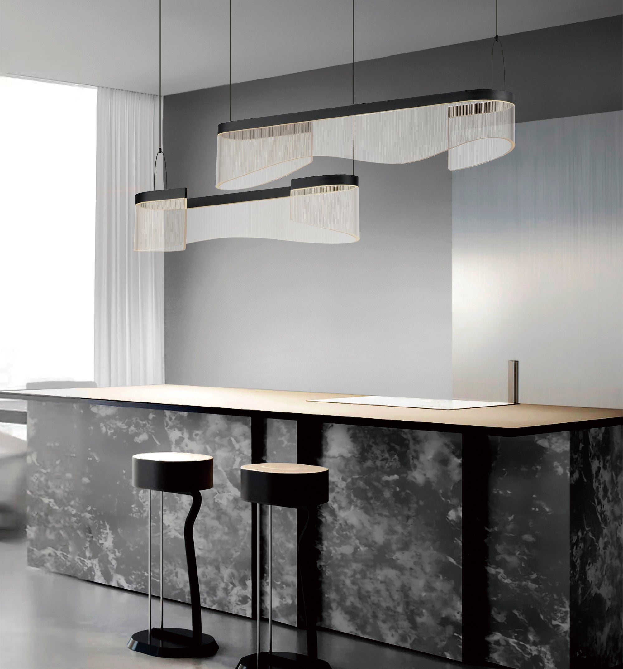 SONATA luminaire suspendu noir E24774-133BK | Luminaire Plus.ca