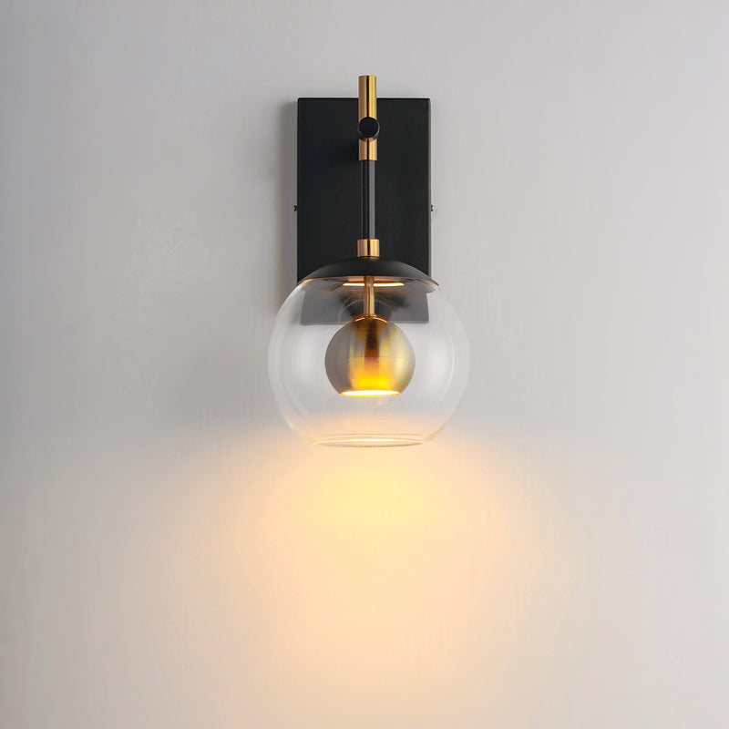 NUCLEUS luminaire mural noir et doré E25151-BKNAB | Luminaire Plus.ca