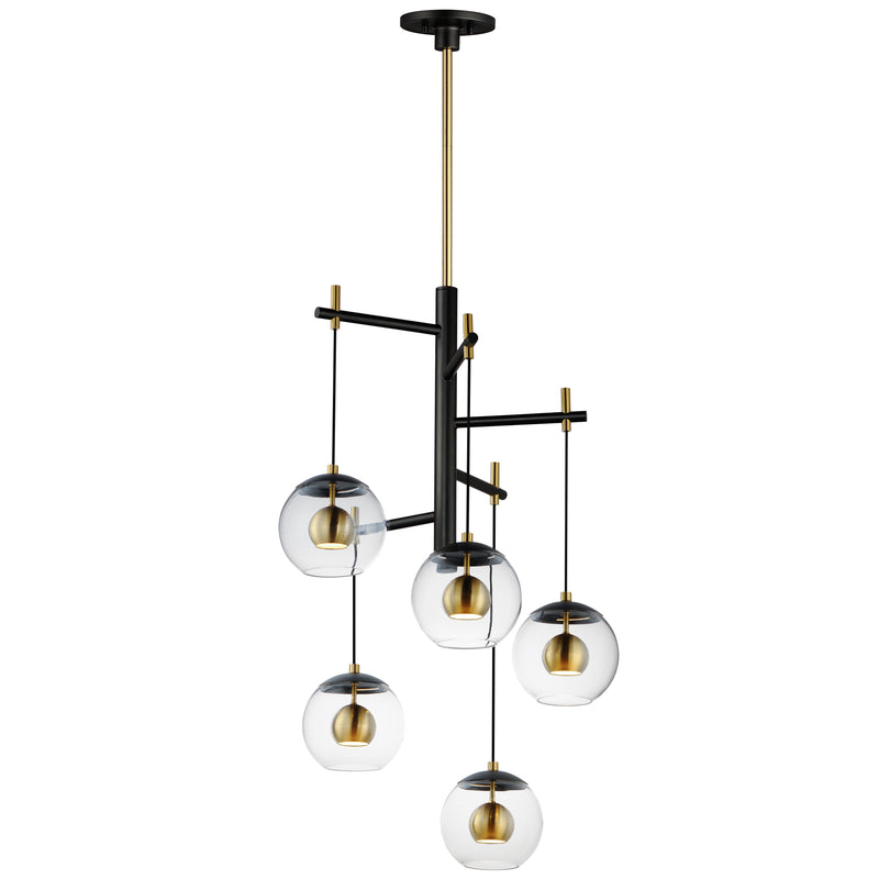 NUCLEUS luminaire suspendu noir et doré E25158-BKNAB