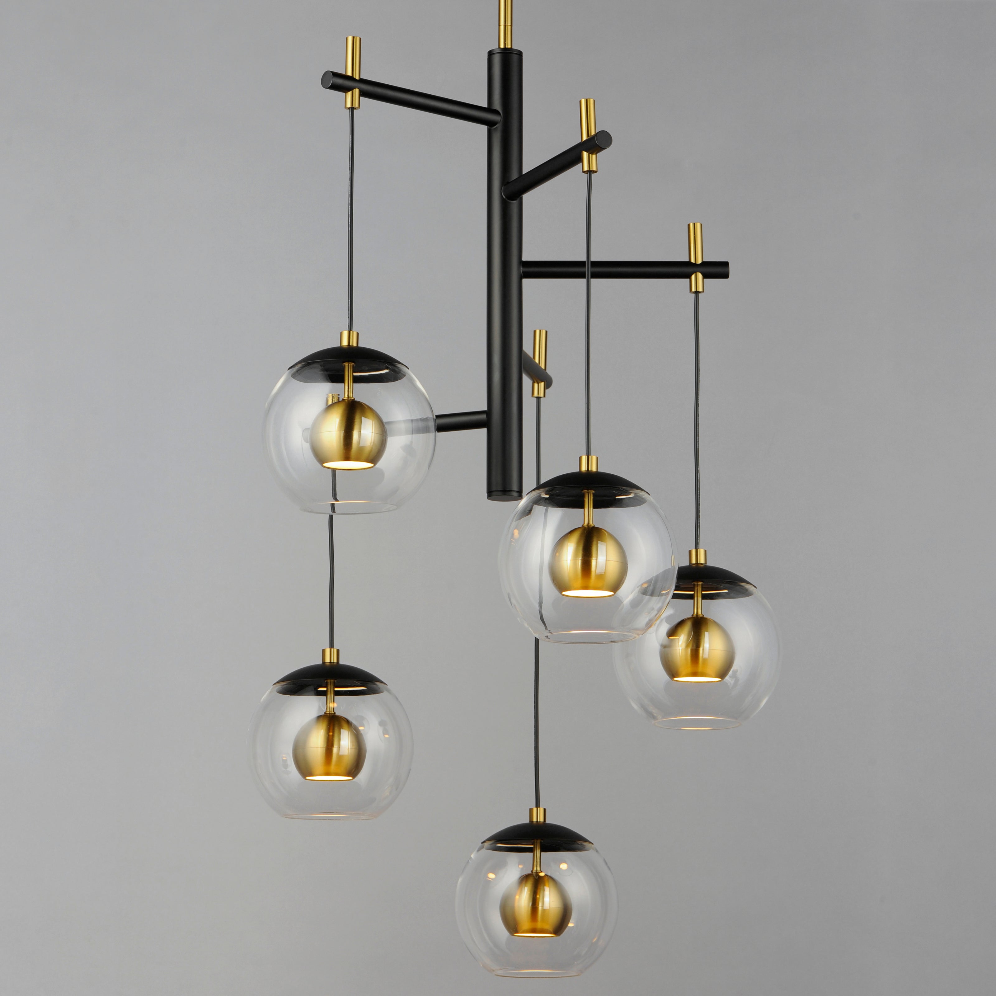 NUCLEUS luminaire noir et doré E25158-BKNAB | Luminaire Plus.ca