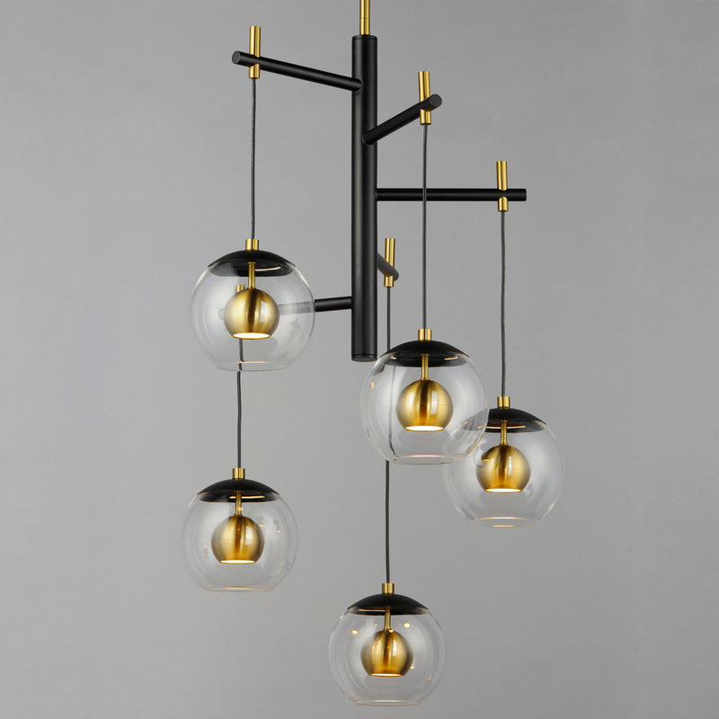 NUCLEUS luminaire suspendu noir et doré E25158-BKNAB