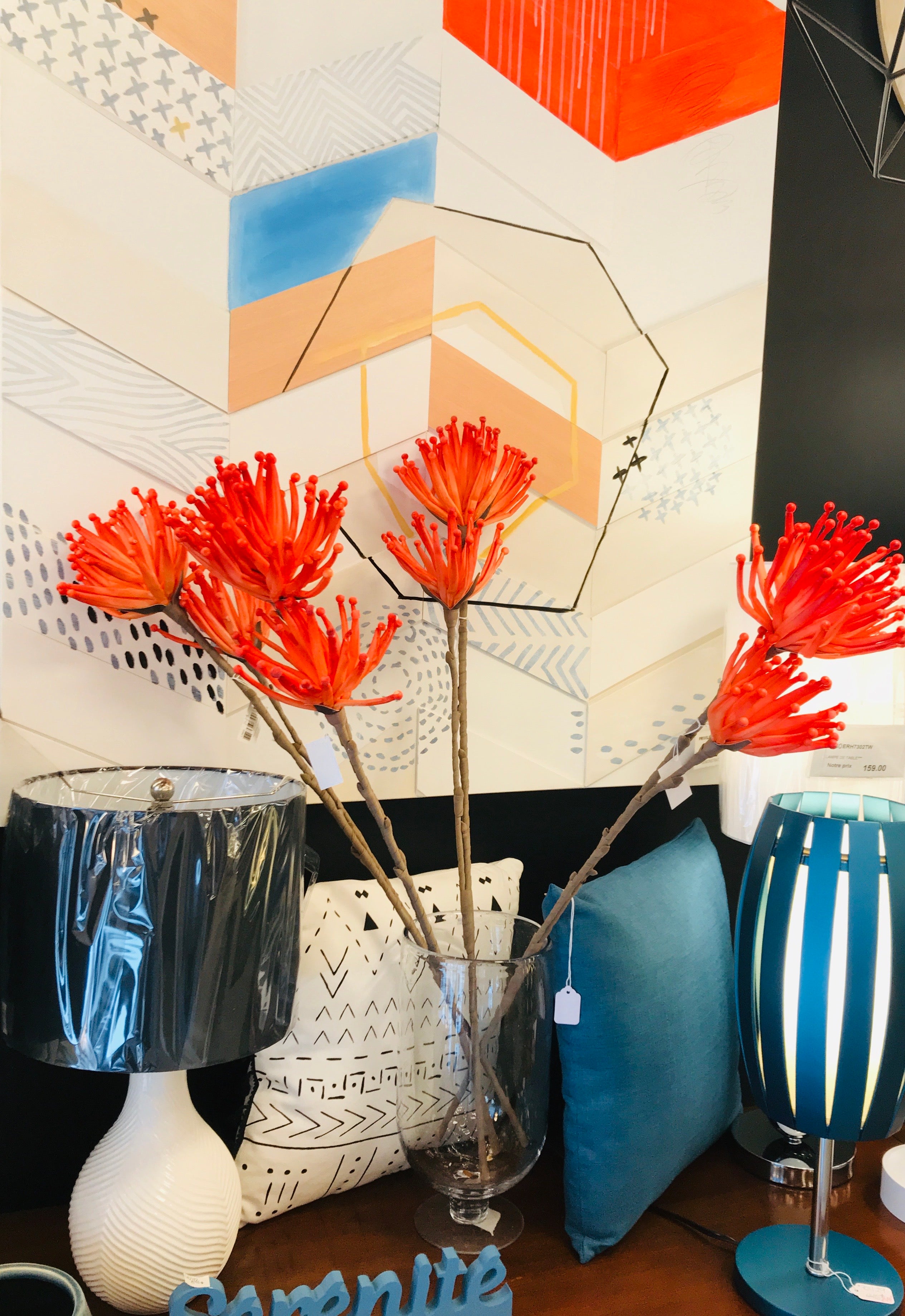 Fleur de mousse double orange L3622 | Luminaire Plus.ca