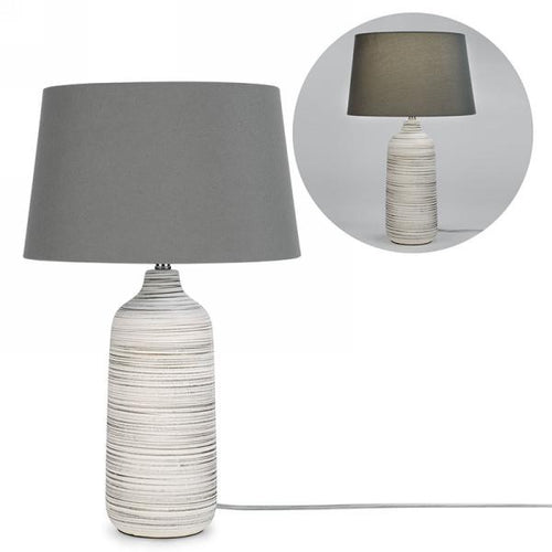 Lampe de table grise et strié JX1104 | Luminaire Plus.ca