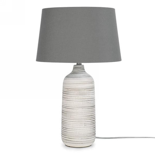 Lampe de table grise et strié JX1104 | Luminaire Plus.ca