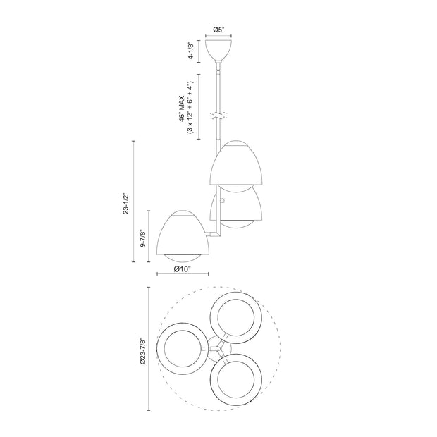 KENJI luminaire suspendu doré CH529024AGOP | Luminaire Plus.ca