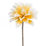 Fleur de mousse jaune et blanche L3777