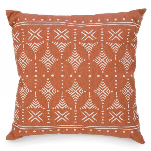 COUSSIN à motif terra cotta et crème 16 x 16 LH2766| Luminaire Plus.ca