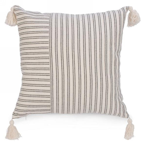 COUSSIN à rayures noires 17 x 17 LH3835 | Luminaire Plus.ca