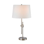 ASHLEY luminaire lampe de table nickel brossé et abat-jour blanc LL1022 | Luminaire Plus.ca