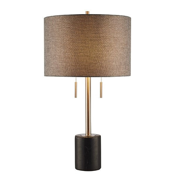CARRARA lampe de table nickel brossé et abat-jour gris LL1471 | Luminaire Plus.ca