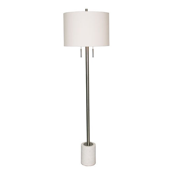 CARRARA lampe de plancher nickel brossé LL1474 | Luminaire Plus.ca