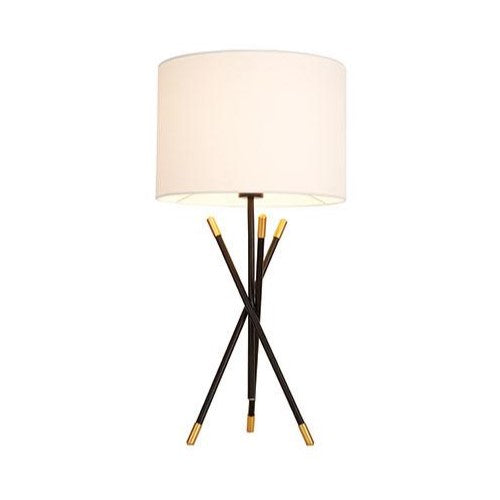 LONDON lampe de table noir,doré avec abat-jour blanc LL1887