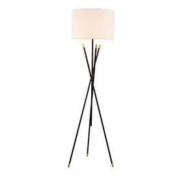 LONDON lampe noir, doré avec abat-jour blanc LL1888| Luminaire Plus.ca