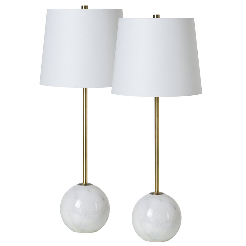 NAOMI lampe de table doré et marbre LPT1171-SET2 | Luminaire Plus.ca