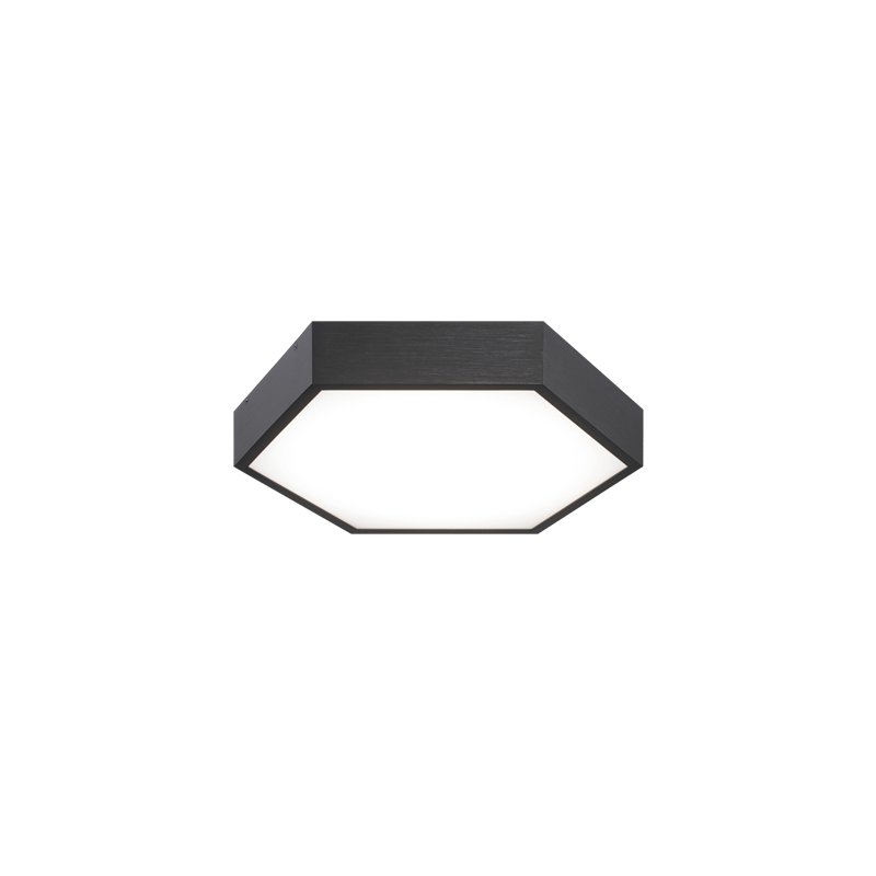 HEXOL luminaire plafonnier noir et verre blanc M12611OB | Luminaire Plus.ca