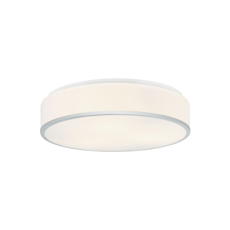 ECHO luminaire plafonnier chrome et verre blanc M15803CH | Luminaire Plus.ca