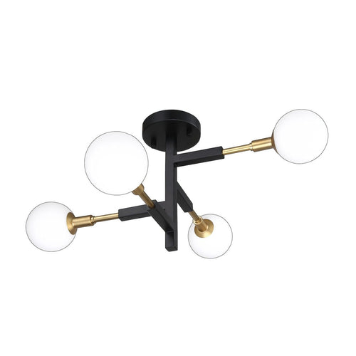 AMBIENCE luminaire noir et doré PF100-4L-BLK/BRS| Luminaire Plus.ca