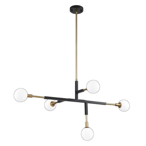 AMBIENCE luminaire noir et doré PF100-5L-BLK/BRS | Luminaire Plus.ca
