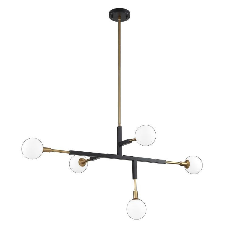 AMBIENCE luminaire noir et doré PF100-5L-BLK/BRS | Luminaire Plus.ca