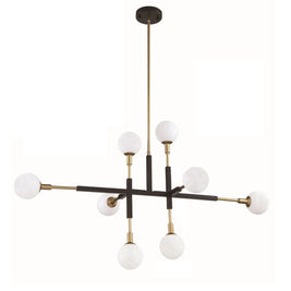 AMBIENCE luminaire noir et doré PF100-8L-BLK/BRS | Luminaire Plus.ca