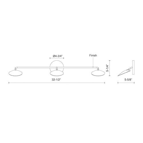 ROTAIRE luminaire mural noir VL90133-BK