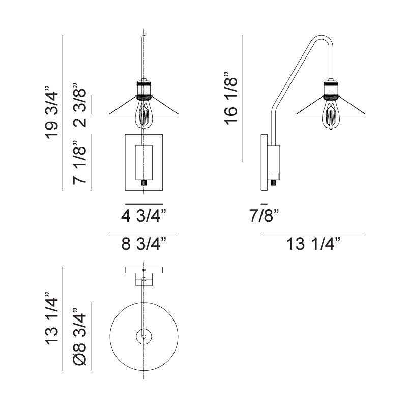 BINGRAHM luminaire mural doré S01511AGAG