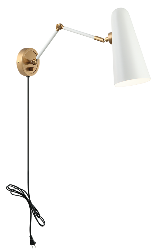 BLINK luminaire mural blanc et doré S05221WH | Luminaire Plus.ca