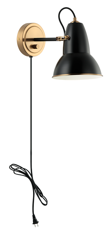BUZZ luminaire mural noir et doré S08411AGBK