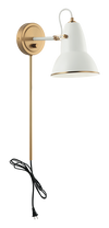 BUZZ luminaire mural blanc et doré S08411AGWH | Luminaire Plus.ca