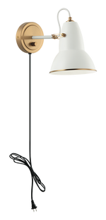 BUZZ luminaire mural blanc et doré S08411AGWH | Luminaire Plus.ca