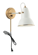 BUZZ luminaire mural blanc et doré S08411AGWH | Luminaire Plus.ca
