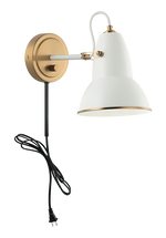 BUZZ luminaire mural blanc et doré S08411AGWH | Luminaire Plus.ca