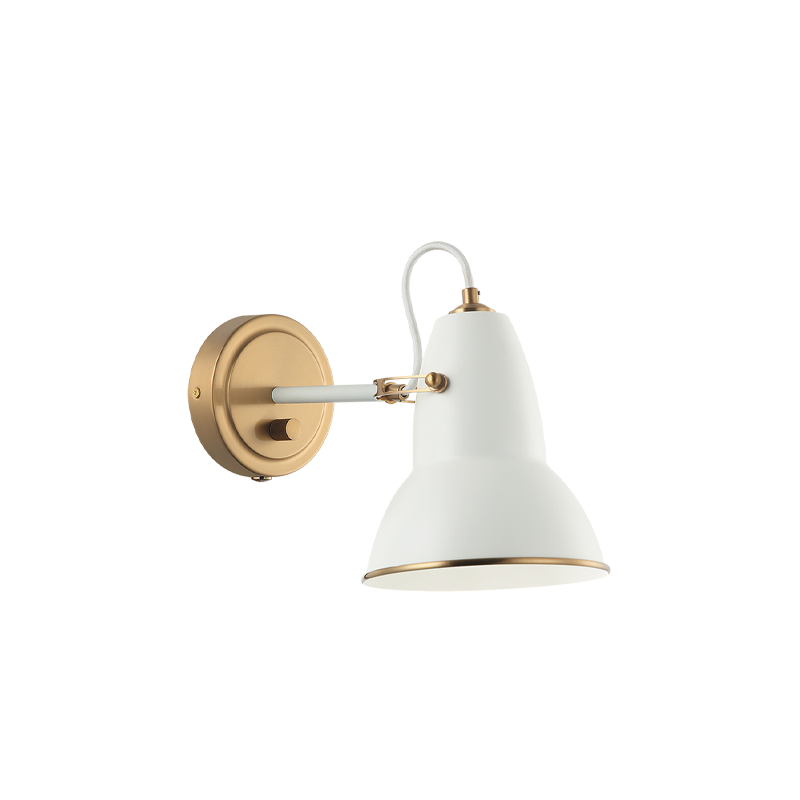 BUZZ luminaire mural blanc et doré S08411AGWH | Luminaire Plus.ca