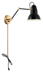 BUZZ luminaire mural noir et doré S08421AGBK | Luminaire Plus.ca