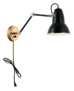 BUZZ luminaire mural noir et doré S08421AGBK | Luminaire Plus.ca