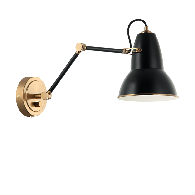 BUZZ luminaire mural noir et doré S08421AGBK | Luminaire Plus.ca