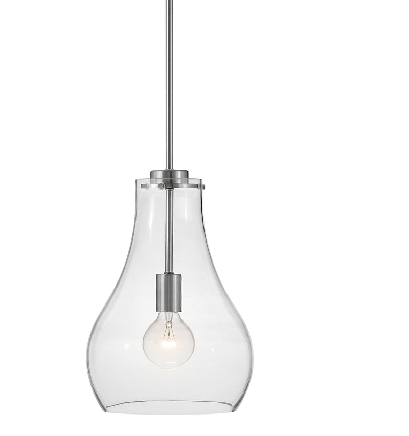FRANKIE luminaire suspendu nickel brossé et verre clair 83117BN | Luminaire Plus.ca