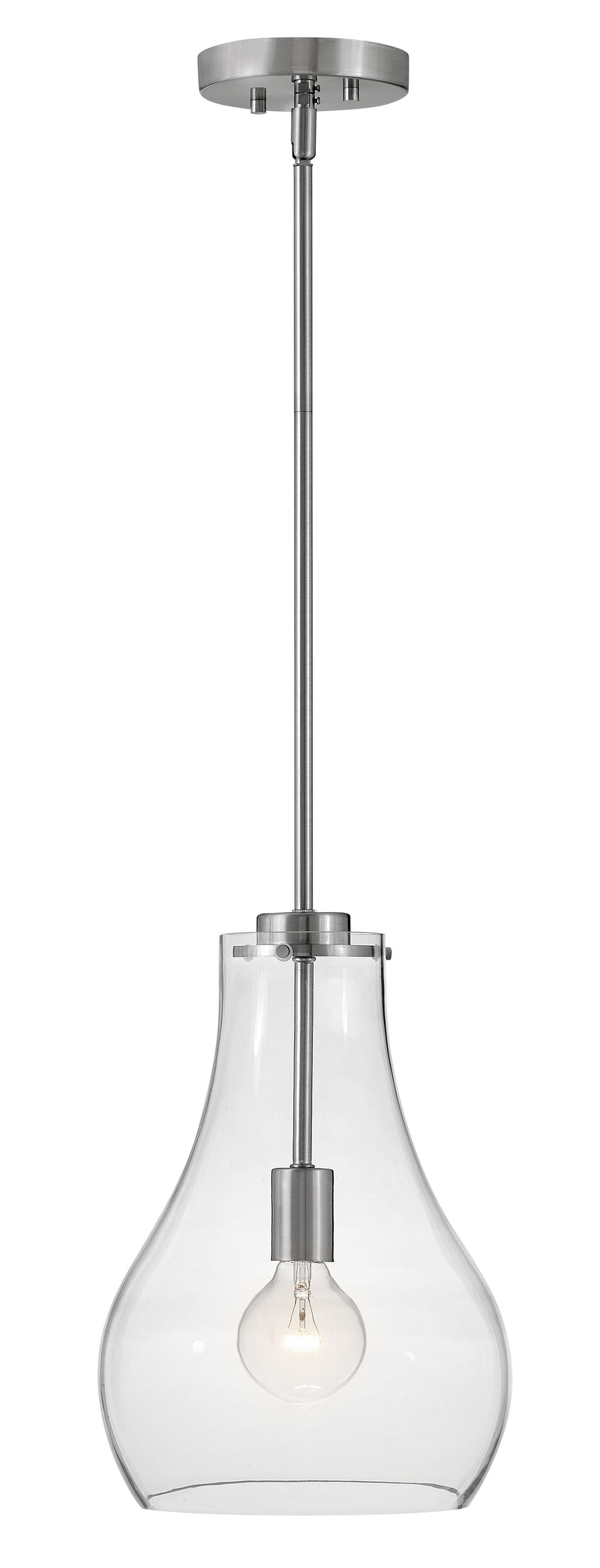 FRANKIE luminaire suspendu nickel brossé et verre clair 83117BN | Luminaire Plus.ca