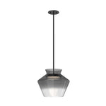 TRINITY luminaire suspendu noir et verre fumé PD62013-BK/SM