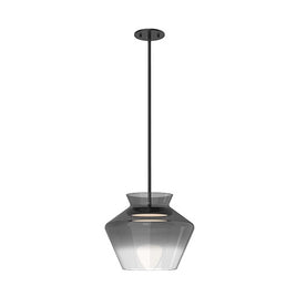 TRINITY luminaire noir et verre fumé PD62013-BK/SM | Luminaire Plus.ca
