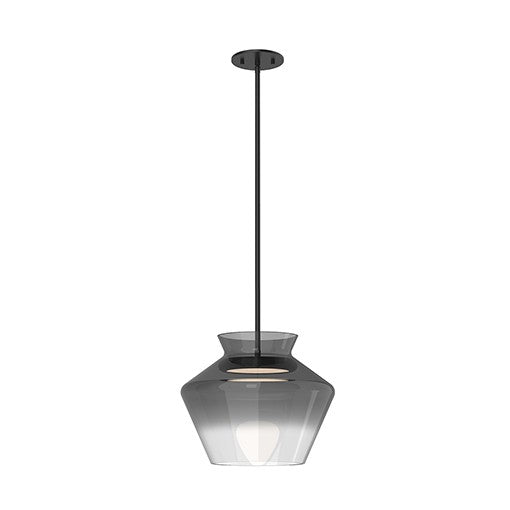 TRINITY luminaire noir et verre fumé PD62013-BK/SM | Luminaire Plus.ca